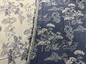 Vintage Blue Toile De <strong>Jouy</strong> Jacquard <strong>Fabric</strong> Double Sided for Jacket Waistcoat - Product Image 6