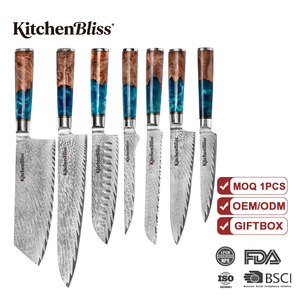 Set di <span class=keywords><strong>coltelli</strong></span> <span class=keywords><strong>da</strong></span> <span class=keywords><strong>macellaio</strong></span> <span class=keywords><strong>professionali</strong></span> Kitchenbliss, 7 pezzi, in acciaio Damasco, con manico ergonomico in ABS - Product Image 1