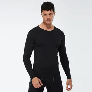 Custom Breathable Compression Tank Tops Polyester Long Sleeve Gym T Shirt Workout Men Clothing