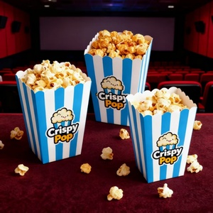 Caja de papel para aperitivos de Cine de tamaño personalizado de grado alimenticio respetuoso con <span class=keywords><strong>el</strong></span> medio ambiente biodegradable al por mayor, vasos de palomitas desechables para Halloween - Product Image 1