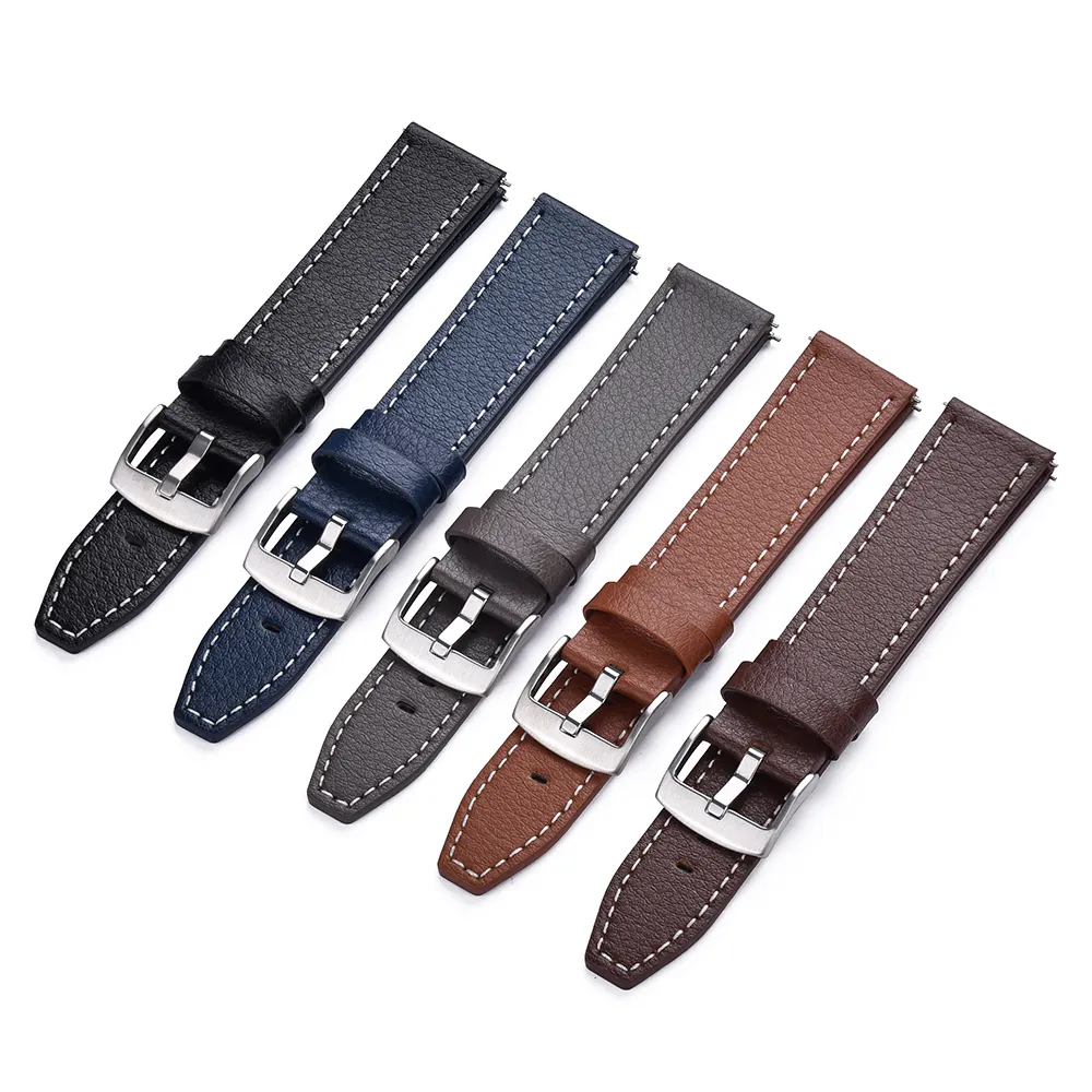 JUELONG Cowhide Epsom Pattern Leather Watch Strap Quick Release Leather Watch Band for 20mm 22mm Watches