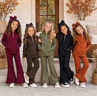 Vêtements assortis pour filles et garçons en gros, ensembles 2 pièces à manches longues, robe barboteuse, vêtements d'automne pour enfants