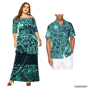 <span class=keywords><strong>Vestito</strong></span> per coppie set Samoa tribale polinesiano da donna <span class=keywords><strong>vestito</strong></span> e gli amanti migliori degli uomini abbinati - Product Image 3