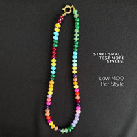 Vente en gros vacances d'été à la plage best-seller collier de perles arc-en-ciel en acier inoxydable bijoux faits main à la mode pour femmes