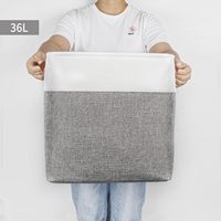 Panier de rangement pliable grande capacité en coton et lin avec poignées – Design carré moderne polyvalent pour vêtements, serviettes, livres, articles ménagers
