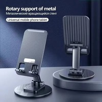 Support de téléphone universel en métal ABS à rotation 360°, pliable et réglable, pour bureau, idéal pour les diffusions en direct