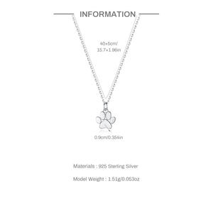 매력적인 디자인 S925 스털링 실버 고양이와 개 발 펜던트 목걸이 실버 개 발 쇄골 목걸이 - Product Image 6