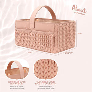 Cesta de viaje para bebé para pañales, toallitas para bebé, organizador lavable para pañales de bebé, bolsa para mamá, organizador grande para pañales - Product Image 2