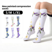 Chaussettes de sport à compression pour femmes, haute élasticité, absorbantes, modelantes, chaussettes de compression en gros, OEM