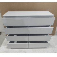 Commode à 8 tiroirs, armoire de rangement en bois, grand organisateur de rangement, tiroir à maquillage pour placard, chambre à coucher - Blanc