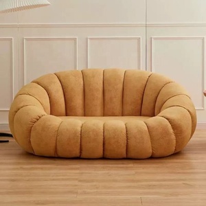 Modern Compression Boucle Sofa in a Box Channel Tufted Pink <b>Cloud</b> Sofa for Living Room Bedroom Apartment - Product Image 2