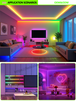 Tira de Luces LED RGB COB con Control por Aplicación WiFi, Sincronización Musical, Direccionable, Color de Ensueño LC8822 5V, Iluminación Inteligente para el Hogar