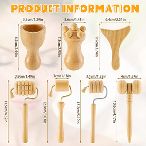 Set di 7 Strumenti in Legno per Massaggio Viso, <span class=keywords><strong>Kit</strong></span> di Terapia del Legno, <span class=keywords><strong>Kit</strong></span> Maderoterapia Corporale, <span class=keywords><strong>Kit</strong></span> Maderoterapia Facciale - Product Image 3