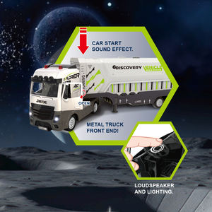 2024 מכירה חמה סגסוגת חינוכית מיכל אחסון מכונית צעצועי קול אור טרנספורמציה מסילה מיכל משאית צעצועים לילדים - Product Image 2