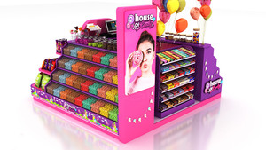 Di colore della caramella caramelle chiosco nel <span class=keywords><strong>centro</strong></span> <span class=keywords><strong>commerciale</strong></span> | 3d del basamento di disegno | Attraente <span class=keywords><strong>mall</strong></span> dolci stand per la vendita - Product Image 6