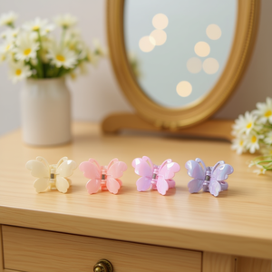 Fermaglio per capelli a forma di farfalla lucido da 7,5 cm per donne e ragazze, accessori per capelli alla moda - Product Image 3