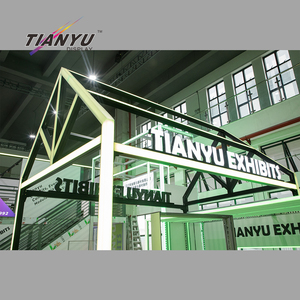 Thời trang mới NHÔM VUÔNG công bằng LED quảng cáo Backdrop hiển thị Cube đứng ráp tùy chỉnh Booth <span class=keywords><strong>kiosk</strong></span> cho các sự kiện - Product Image 2