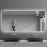 Modern LED Aluminum Alloy Frame Oval Bathroom Vanity Sensor Touch Switch Backlit Lights Wall-Mounted Salon Living Room Hotel