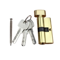 Cilindro de cerradura de puerta mecánica de alta seguridad, cerradura de mortaja abierta única de 70mm, cilindro de núcleo de latón con llave de ordenador o llaves maestras