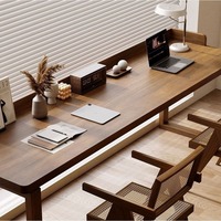 Bureau rectangulaire double en bois massif, table d'étude longue moderne, bureau commercial modulaire autoportant durable Jiangxi