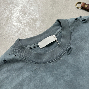 TOPSHOW Manufacturers for Customs <strong>Clothes</strong> <strong>Mens</strong> Ripped Vintage Acid Wash Tee t Shirt Boxy Distressed Oversized Cropped T-shirt - Product Image 2