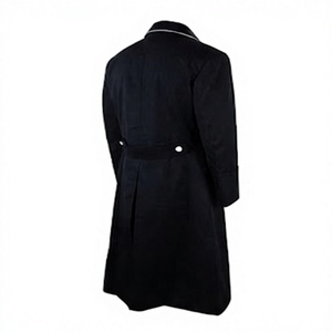 <b>Black</b> Double Breasted <b>Men</b> Trench Greatcoat Longline Formal <b>Overcoat</b> Shoulder Epaulier Outerwear - Product Image 5