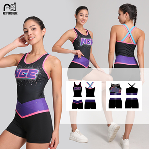 Uniformes de Animadoras de Alta Calidad con Diseño Gratuito, Ropa de Calentamiento para Animadoras, Ropa de Práctica de Sublimación para Animadoras - Product Image 6