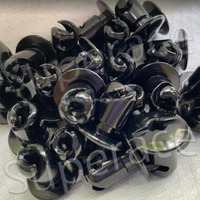 Fixations Dzus à quart de tour en aluminium noir sous-coupe de 7/16 po, à tête à clé Allen fendue, pour châssis de voiture de course Midget Sprint