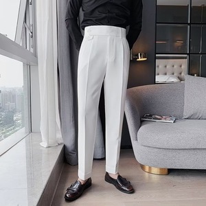 <span class=keywords><strong>SHOPEE</strong></span>, gran oferta, pantalones de negocios de cintura alta ajustados para hombre, pantalones Nápoles transfronterizos, diseño de pierna larga informal de Color sólido - Product Image 1
