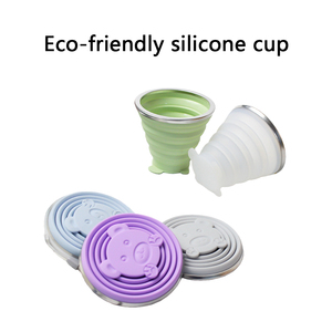 Vaso Plegable de Silicona Personalizable con Tapa - Product Image 4