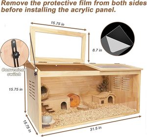 LG Tùy Chỉnh Sinh Thái Thân Thiện Với Sang Trọng Hamster Lồng Lớn Bằng Gỗ Gabbia Mỗi Creti Chăn Nuôi Phụ Kiện Nhỏ Hamster Lồng Cho Động Vật - Product Image 6