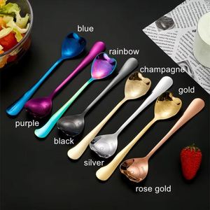 Custom Color Stainless Steel Coffee <b>Spoon</b> Ice Cream Dessert Small Mug Glass <b>Spoon</b> Heart-Shaped Stirring <b>Spoon</b> - Product Image 6