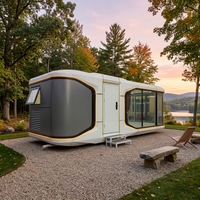 Maison capsule spatiale prête à vivre, maison préfabriquée de luxe en conteneur, villa modulaire avec système de maison intelligente et salle de bain