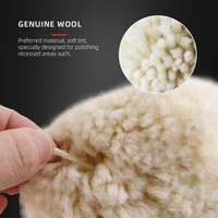 SPTA PT124 Boule de polissage en laine véritable durable de 4 pouces, surface lisse, tige hexagonale de 6 mm pour perceuse électrique/visseuse à chocs, polissage à haute vitesse
