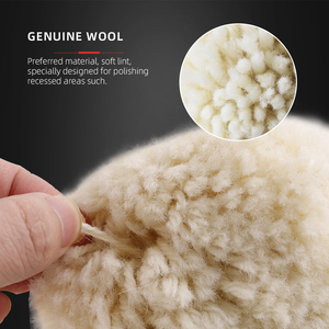 <span class=keywords><strong>SPTA</strong></span> Boule de polissage en laine véritable de 4 pouces avec tige hexagonale de 6 mm pour transformer une perceuse à percussion ou une visseuse à chocs en <span class=keywords><strong>polisseuse</strong></span> haute vitesse - Product Image 5