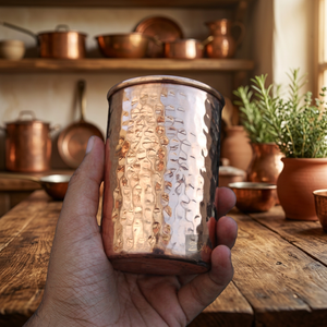 Tasse en cuivre massif faite à la main, design traditionnel chinois, à paroi simple, cadeau pour adultes - Product Image 3