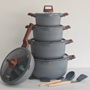 Donnor 15-Piece <b>Cookware</b> <b>Set</b> Pink Non-Stick Aluminum Pots With Utensils For Open Flame Cooking - Product Image 3