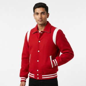 Veste universitaire directement de l'usine, design à rayures blanches, personnalisable, haute qualité, pour hommes, grandes tailles, veste d'hiver, faible MOQ - Product Image 1