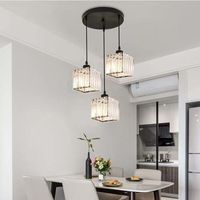 Petits lustres modernes en fer doré/noir avec cristaux, angle de faisceau de 360° pour salon, salle à manger, chambre à coucher, bar