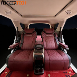 مقاعد خلفية فاخرة للسيارات الرياضية متعددة الاستخدامات من فيجر تك بشاشة لمس جلدية معدلة لتويوتا وبي إم دبليو ومرسيدس بنز مع حامل زجاجة ماء - Product Image 4