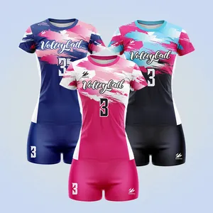 High Quality Refreshing Fabrics Team Wear New Design Girls Volleyball Uniform