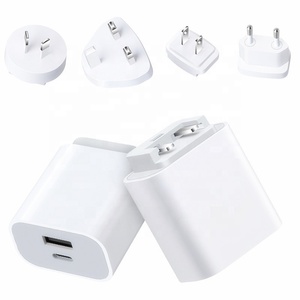 <span class=keywords><strong>Cargador</strong></span> Rápido <span class=keywords><strong>Original</strong></span> <span class=keywords><strong>de</strong></span> 20 W con Doble Puerto USB Tipo C para Teléfono <span class=keywords><strong>Apple</strong></span> iPhone, Enchufe Intercambiable para AU, UE, Reino Unido y EE. UU., <span class=keywords><strong>Cargador</strong></span> PD <span class=keywords><strong>de</strong></span> 20 W - Product Image 1