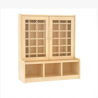 Casier de rangement en bois Montessori pour maternelle, armoire de garderie, organisateur de rangement pour sacs à dos, vêtements et chaussures de tout-petits