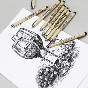 قلم رسم بنقطة إبرة سوداء متعددة الخطوط ذات نوعية جيدة ، مجموعة نهائية سوداء رفيعة الطرف للرسم - Product Image 5