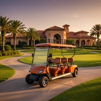 Carrito de Golf Eléctrico Tarion para 6 Pasajeros, con Batería de Litio, Motor AC, Freno Hidráulico de Doble Circuito, 30-50 km/h