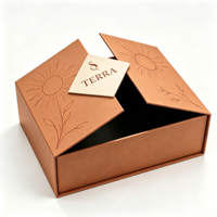 Boîte cadeau rigide pliable personnalisée avec logo en feuille d'or, en carton rigide de luxe, auto-érectible, à double porte magnétique, recyclée