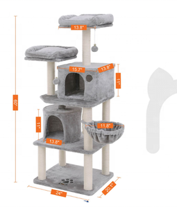 Árbol para Gatos Multinivel para Rascar y Escalar, Diseño Moderno, Fabricación OEM, Cama para Rascar Personalizada, Torre Tipo Condominio, Casa para Mascotas Felices - Product Image 5