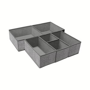 Customizable Light Grey Cloth Rectangle Sewing <b>Drawer</b> Divider <b>Storage</b> <b>Boxes</b> Foldable 5-Layer Floor Type Closet Organizer Bin - Product Image 1