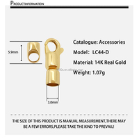 Fermoirs de finition en or véritable 14K pour bracelets, colliers, bijoux, artisanat DIY, cuir, 1000S Jewelry KZ030G