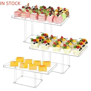 IN STOCK Wedding Birthday Party Dessert Cupcakes Fruit Candy Treat Displaying Custom Acrylic Dessert Table Display Set